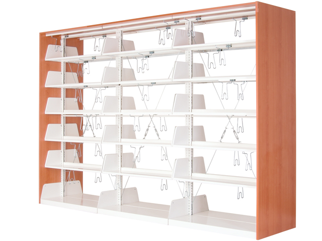 Trible Double Sided Wooden Library System